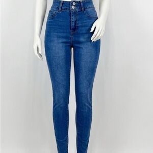 Curve Appeal High-Rise Skinny Jeans in Dark Blue Denim Women’s Size 2/26